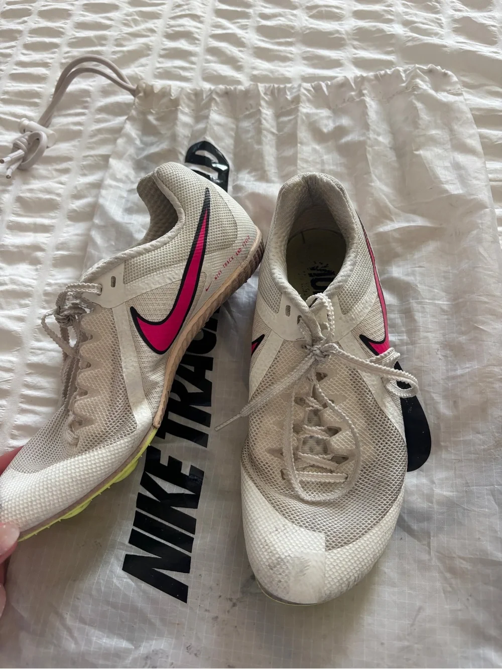 Nike white pink